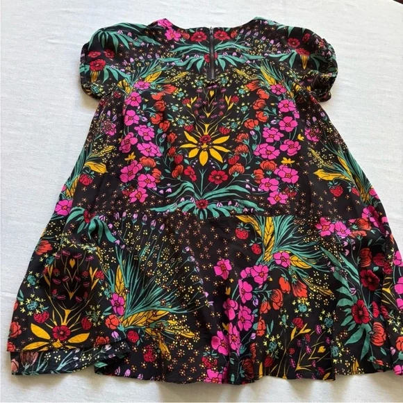 NWOTAGS Free People Strawberry 🍓 Fields Mini Black Floral Bohemian Dress 🍓 - Picture 8 of 11